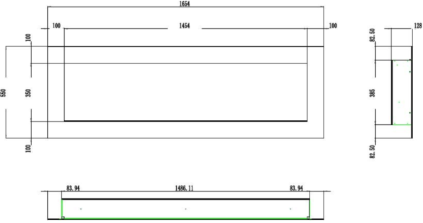 Aflamo Pride B 178 - Chimenea eléctrica LED de pared/empotrada sin función de calefacción