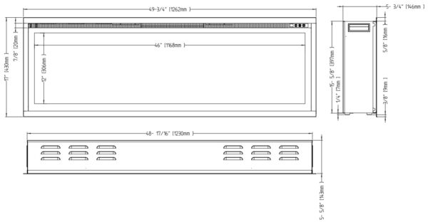 royal-50 (9) Aflamo Royal 50 - chimenea eléctrica empotrada/de pared LED