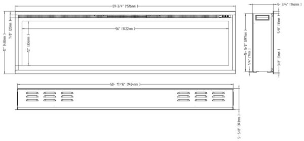 royal-60 (7) Aflamo Royal 50 - chimenea eléctrica empotrada/de pared LED