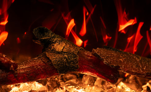 Półprzezroczyste polana w kominku Royal 3D