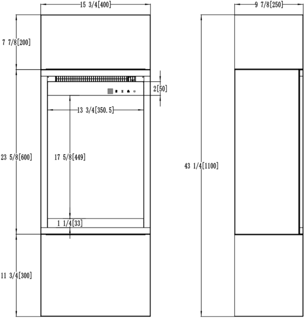 Milos_40 Aflamo Milos White 40 - camino elettrico indipendente