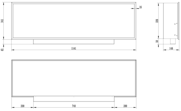 Aflamo Juno 54 - biokominek ścienny/ do zabudowy