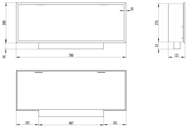 Aflamo Juno 54 - biokominek ścienny/ do zabudowy